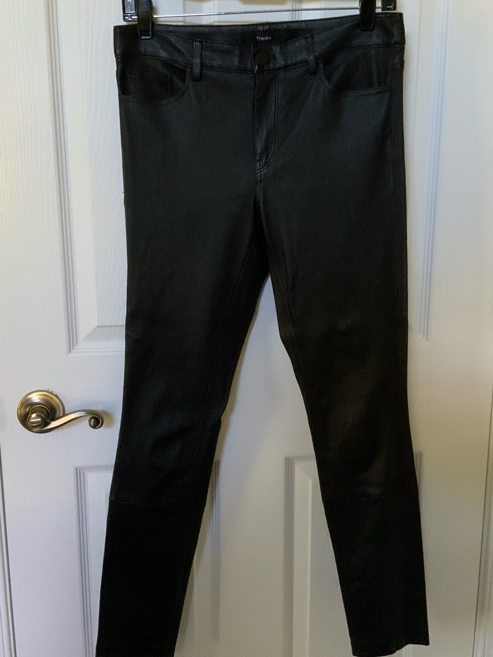 Theory Black Skinny Faux-Leather Jeans